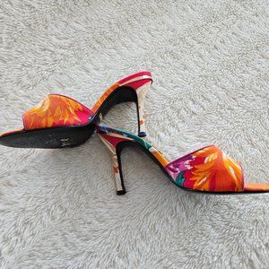 Dolce & Gabbana Slide Heels Size 38 7.5 8 Multi Color EUC